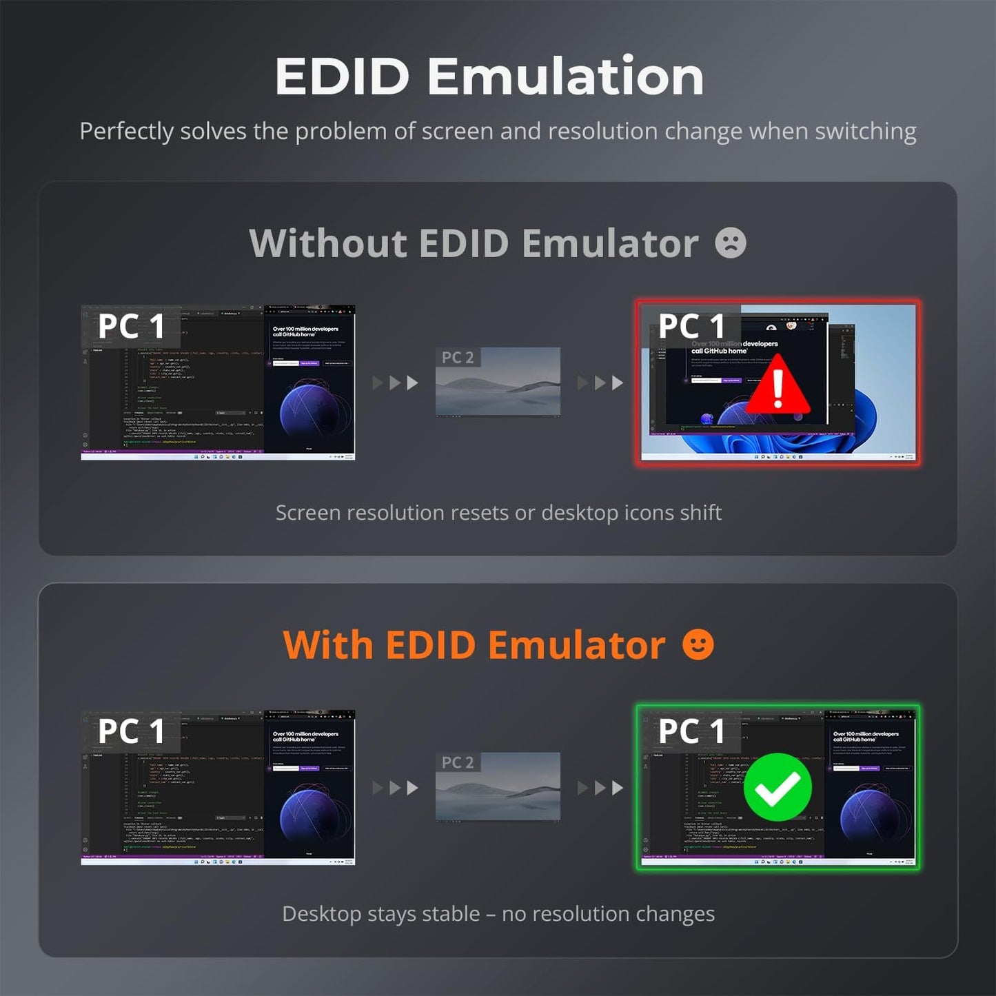 TESmart 8×1 HDMI Switch 8 in 1 Out 4K @ 60Hz HDCP with 19-inch Rack-Ears | RS-232 / LAN Control | IR Remote Control and Auto Switch | Auto Scan Time Interval - Black