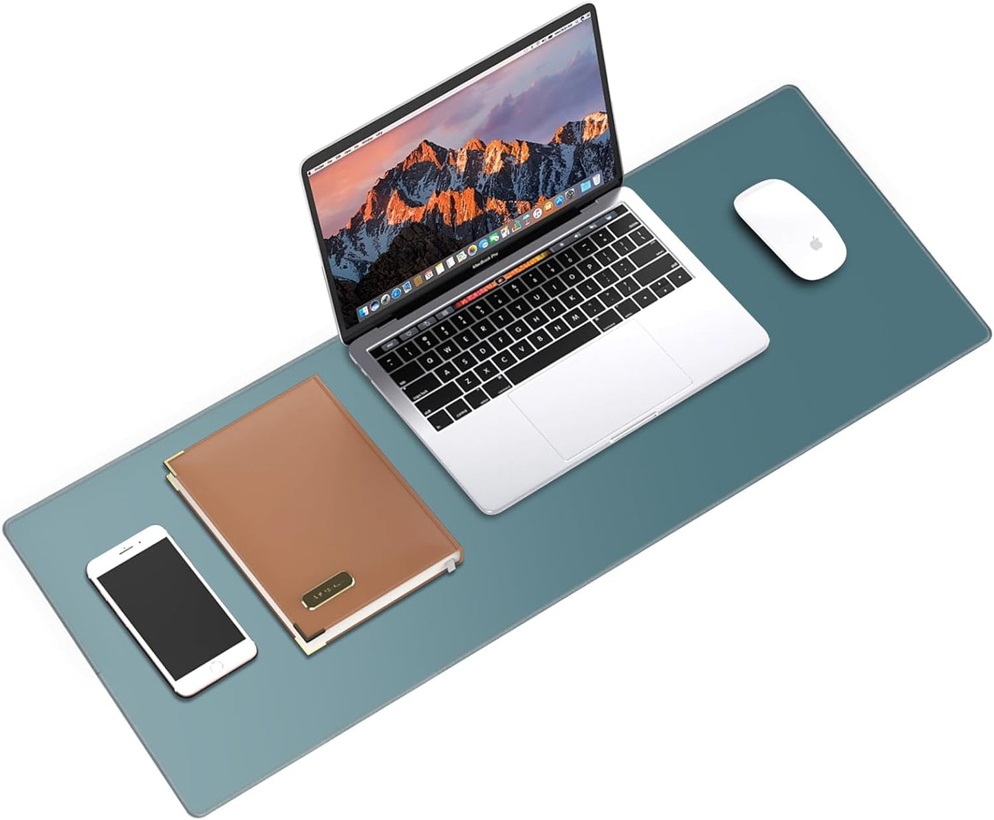 Galdas Gaming Mouse Pad XXL XL Large Long Extended Big Mousepad Non-Slip Rubber Keyboard Mouse Pad with Stitched Edges for Laptop Home Office (31.5x11.8x0.08 Inch) -Blue Grey