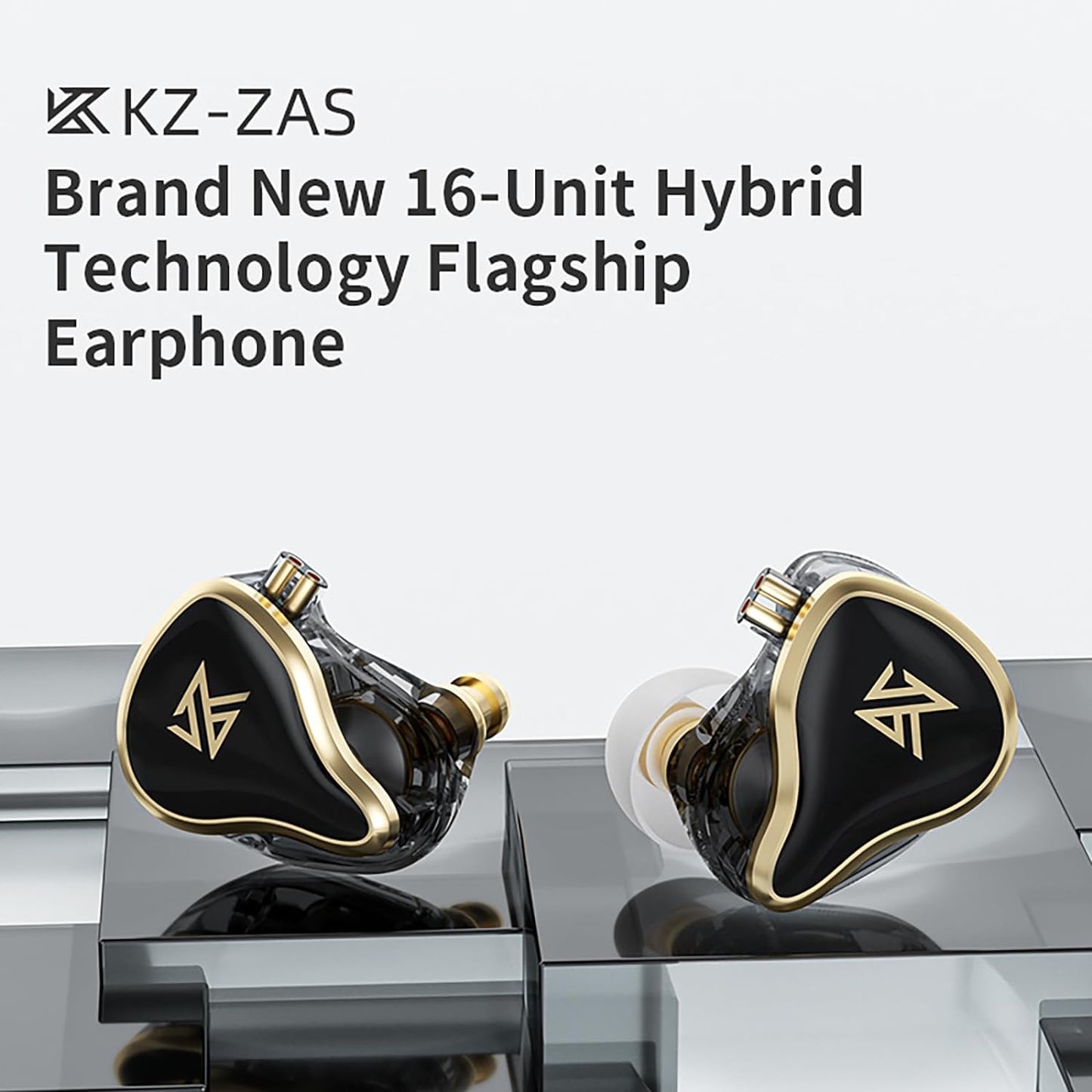 CCA KZ ZAS in Ear Monitor Headphones 16 Units 7BA 1DD Hybrid Drivers HiFi IEM Earphones High Clarity Wired Earbuds for Musicians Singers Audiophile Dj Drummers
