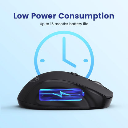 Wireless Mouse, D-09 Computer Mouse USB Cordless Mice for Laptop, Ergo Grips, Lightspeed 5-Level 2400 DPI, 16 Months Battery, Portable for PC Mac Chromebook (2Pack)