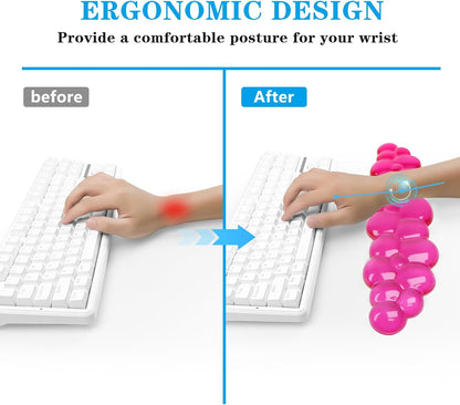 Gel Cloud Keyboard Wrist Rest, Cute Wrist Support and Arm Support Keyboard Rest for Keyboard Typing Pain Relief，Suitable for Office/Computer/Laptop/Gaming（Keyboard Wrist Rest Red）