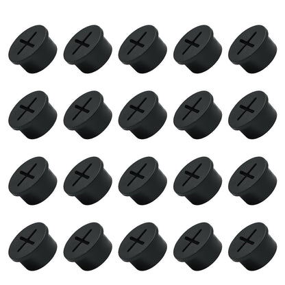 20Pcs Desk Grommet, 3/4" (20mm) Black Silicone Cord Hole Cover, Flexible Rubber Wire Grommets, Wall Grommets for Cables Management, Table, Countertop, Cabinets and Furnitures Wire Organizer