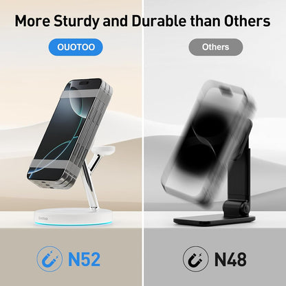 2025 3 in 1 Charging Station Compatible with Magsafe Charger Wireless Charger Stand for iPhone 16 15 14 13 12 Series Wireless Charging Station for AirPods Wireless Charging Stand for iWatch Series