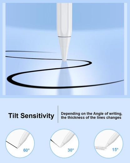 Stylus Pen for iPad 9th&10th, Fast Charge for ipad Pencil with Palm Rejection, Active Pen Compatible with (2018-2025) Apple iPad 6/7/8/9/10/11(A16), iPad Pro 11"/12.9"/M4, Mini 5/6, Air 3/4/5/M2/M3
