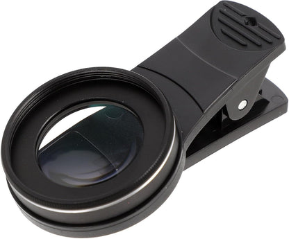 Phone Lens : 37mm 15X Macro Lens for Phone Camera Clip-on Magnifying for Close-up Photography (Black)