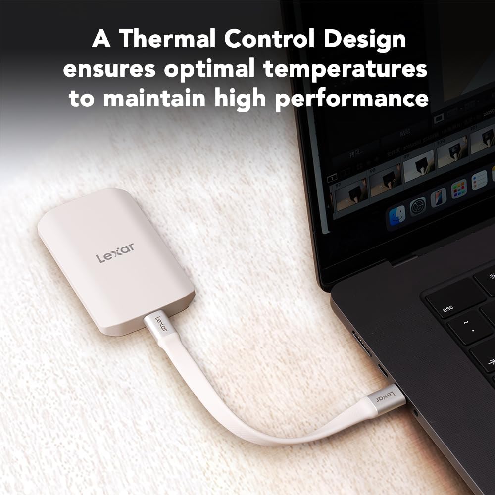 Lexar 1TB ES5 Magnetic External SSD, Up to 2000MB/s, Compatible w/MagSafe, USB-C Smartphones, iPhone 15/16 or Above, PC, Mac, Supports Apple ProRes & Samsung Pro Video, Silver (LES5XXX001T-RNWNU)