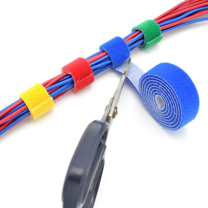 Reusable Fastening Tape Cable Ties 3/4 Inch Double Side Hook Roll (10 Yard, Yellow)