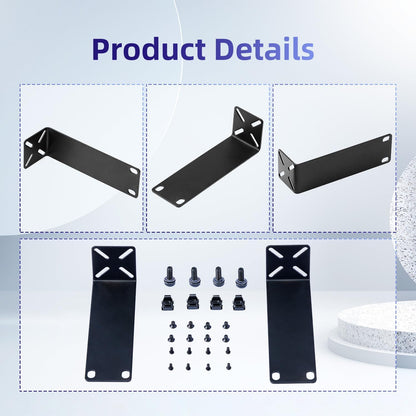 Rack Mount Kit for 7.9 inch Switches, Adjustable Rack Ears for Netgear, Cisco, D-Link, TRENDnet and HP Products, Mount 7.9" Wide to 19" Equipment, Adjustable Hole Distance 14-30mm