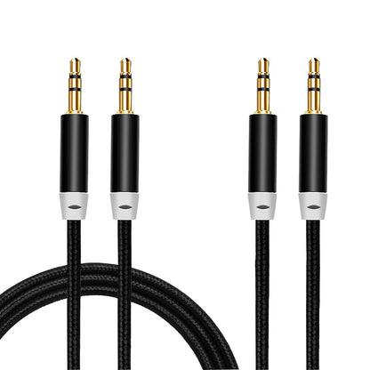 3.5mm Nylon Braided Stereo Audio Cable,(3 Pack) 4.9ft/1.5m Male to Male Aux Cord Audio Cord Compatible iPhones, iPads and Other 3.5mm DC Plug Port Device (Black)