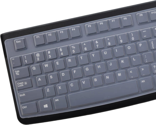 MUBUY Keyboard Cover Skin Protector for Logitech MK120 K120 Wired Keyboard, Keyboard Protective Skin US Layout (NOT Fit Other Model Keyboards)-Clear