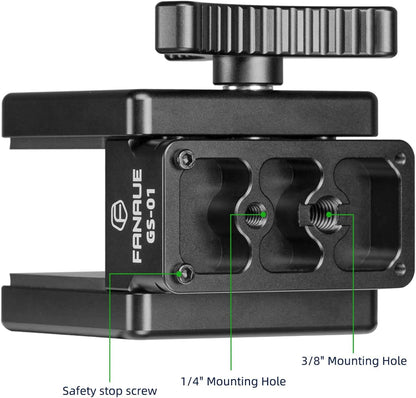 FANAUE GS-01Arca Swiss Rifle Saddle Mount, Hunting Tripod Clamp with Quick Release Plate, Shooting Tripod Rest, Enhanced Accuracy Ball Head & Adapter for Hunting and Shooting