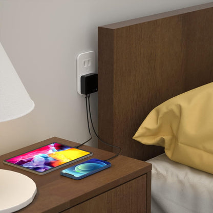 Nekmit USB C Charger, Fast Thin Flat 52W 4-Port Wall Charger with Two 20W Power Delivery and 2 USB Port for iPhone 14/14 Pro/14 Pro Max, Galaxy, Pixel, iPad Pro, AirPods Pro and More, Upgraded