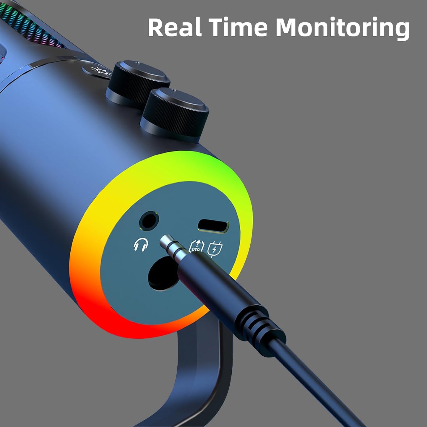 Wireles USB Condenser Microphone for PC Laptop - Studio Sound Gaming Mic for Podcast Streaming Asmr YouTube with Volume Control, Reverb Mode