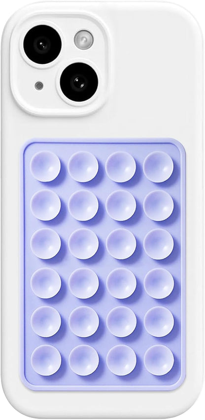 AZXYI Silicone Suction Phone Case Mount, Silicon Adhesive Suction Cup Phone Mount, Non Slip Sticky Phone Grip for Cellphone, Strong Grip Holder for Selfies and Videos (Lavender)