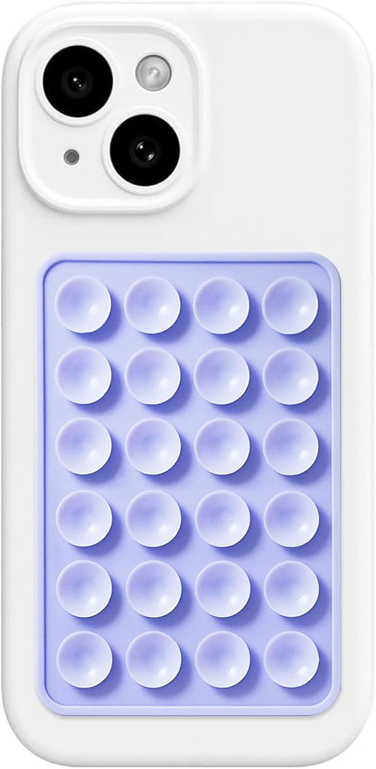 AZXYI Silicone Suction Phone Case Mount, Silicon Adhesive Suction Cup Phone Mount, Non Slip Sticky Phone Grip for Cellphone, Strong Grip Holder for Selfies and Videos (Lavender)