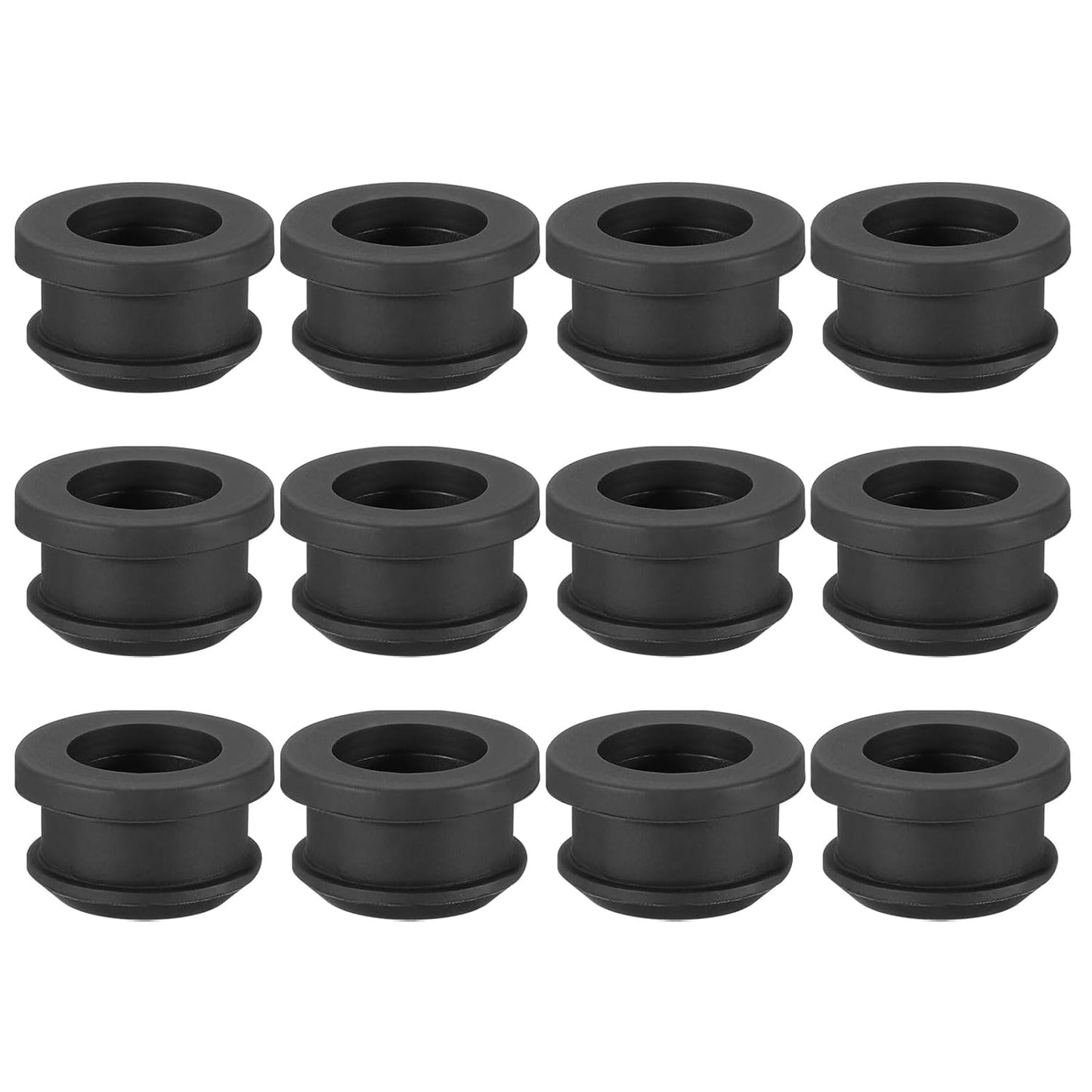 PATIKIL 16mm / 5/8 Inch Drill Hole,1/2 Inch ID Rubber Grommets, 12Pcs Top Hat Grommet for Wiring Eyelet Ring Gasket Automotive Firewall Cable Hole Plugs Wires Protection, Black