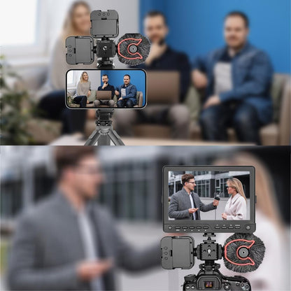 3 Port Cold Shoe Mount with 1/4"-20 Thread for Camera Cage Flash LED Monitor Microphone etc., Aluminum Camera Triple Cold Shoe Extension Bracket Compatible with Nikon, Canon, Sony..DSLR/SLR