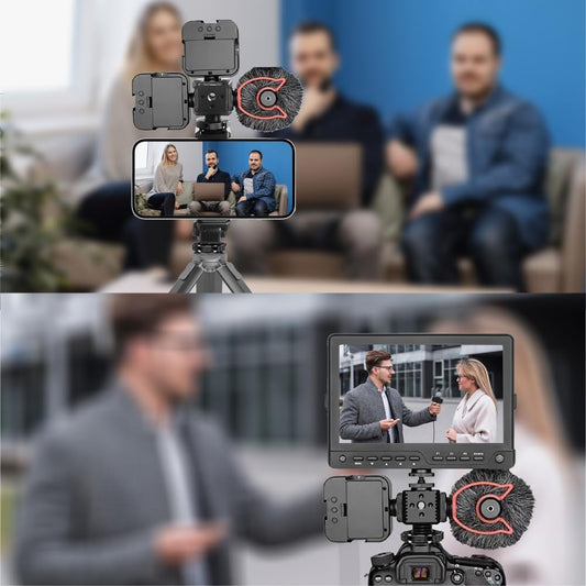 3 Port Cold Shoe Mount with 1/4"-20 Thread for Camera Cage Flash LED Monitor Microphone etc., Aluminum Camera Triple Cold Shoe Extension Bracket Compatible with Nikon, Canon, Sony..DSLR/SLR