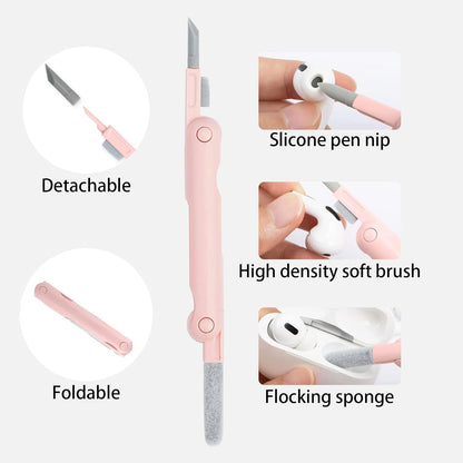 7 in 1 Electronic Cleaner kit - Keyboard Cleaner, Keyboard Cleaning Kit, Laptop Cleaner with Brush, Electronic Cleaner for Airpods pro/Laptop/Phone/Computer/Screen (Give Away a Flannel Cloth) Pink