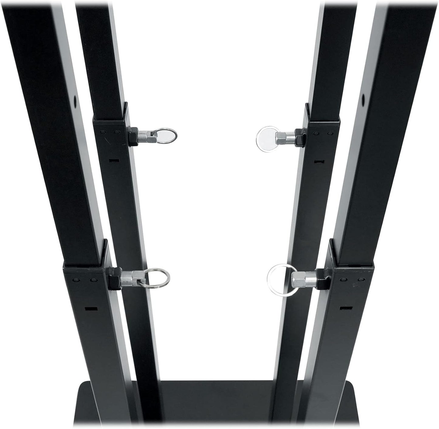 Rockville RTP33-TV Black Totem DJ Speaker/Lighting Stand, Detachable TV Mount, Adjustable Height, Stable Base, for DJs and Event Professionals