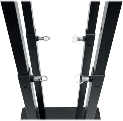 Rockville RTP33-TV Black Totem DJ Speaker/Lighting Stand, Detachable TV Mount, Adjustable Height, Stable Base, for DJs and Event Professionals