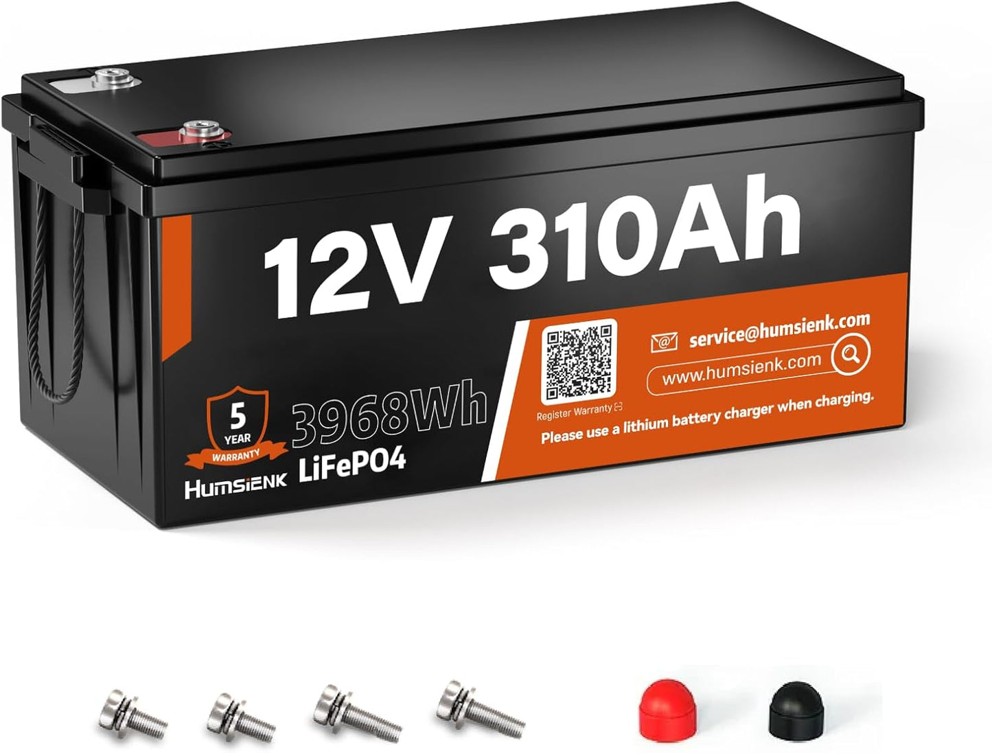 12V 310Ah LiFePO4 Lithium Battery – Max. 3968Wh Solar/RV/Off-Grid Power,15000+ Deep Cycles, 100A BMS,Low-Temp Protection,A+ Grade Cells for Marine, Trolling Motor, Home Energy Storage (1 Pack)