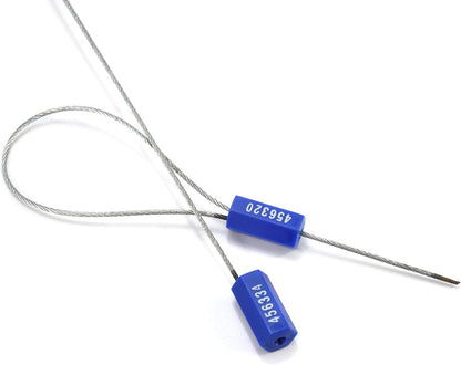 1000 Blue Steel Cable Seals - Metal Tamper Proof Seals Numbered Security Tags - Self-Locking Security Ties for Containers Truck Trailer Tractor Cargo ISO 17712