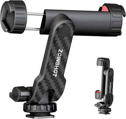 Phone Tripod Mount, Universal Cell Phone Mount for Tripod with 2 Cold Shoe & 1/4" Standard Screw, 360° Rotates & 180° Tilts Adjustable Phone Holder Adapter for Mobile & Camera Photography