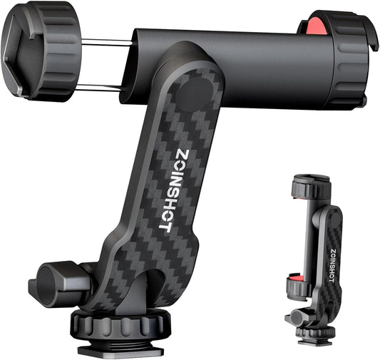 Phone Tripod Mount, Universal Cell Phone Mount for Tripod with 2 Cold Shoe & 1/4" Standard Screw, 360° Rotates & 180° Tilts Adjustable Phone Holder Adapter for Mobile & Camera Photography