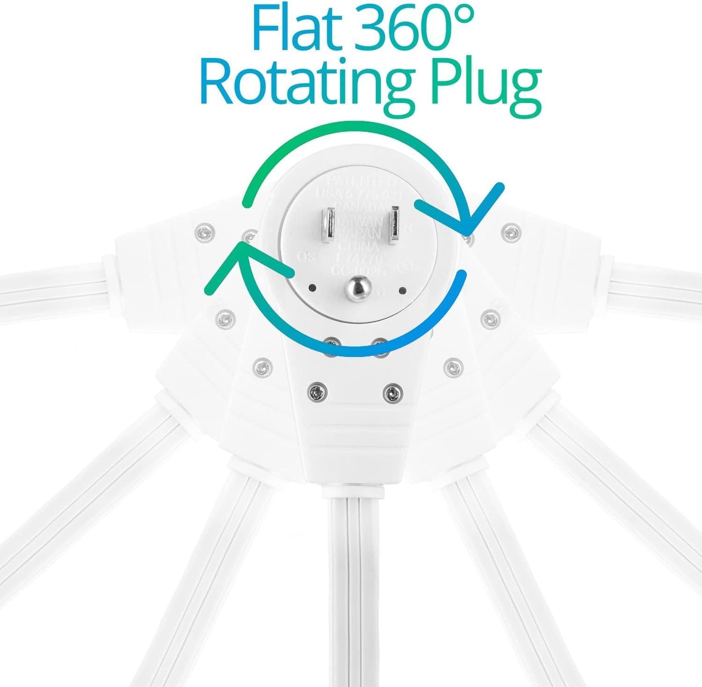 Maximm Monitor Computer Power Cord 6 Ft Flat Plug 360° Rotating PC Cable 3 Prong for, Desktop, Printer, Scanner, 16 AWG NEMA 5-15P to IEC13 - UL Certified