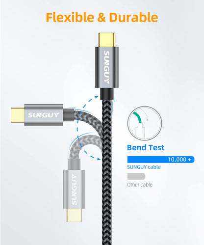 SUNGUY 10Gbps 5FT Micro B to USB C Hard Drive Cable, USB 3.1 USB C to Micro B, High-Speed External Hard Drive USB C Cable for iPhone 16 15 Pro/Pro Max, MacBook Pro/Air, WD Toshiba Westgate Seagate