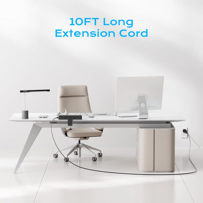 Flat Plug Desk Clamp Power Strip 10FT, 40W Total Fast Charging Station, Dual PD 20W USB C Ports, Desk Edge Mount Power Strip 9 AC Outlets 8 USB Ports(4 USB C) Surge Protector, Fit 1.7" Tabletop Edge