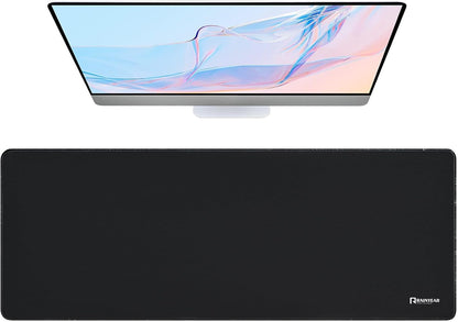 RAINYEAR Large Gaming Mouse Pad(31.5 x 11.8 Inch), Computer Mousepad with Anti-Slip Rubber Base, Smooth Large Keyboard Mouse Pad Mat for Gamer, Office, Home, Black