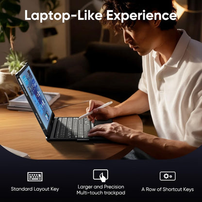 doqo for iPad 10th 11th Generation Case with Keyboard,360° Rotatable Wireless 7 Colors Backlight Multi-Touch Trackpad Folio Keyboard Cover for iPad 11-inch A16 2025 10.9-inch 10th 2022 (Black)