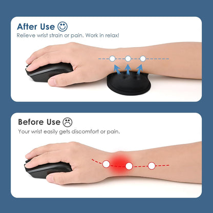 VANKEY Mouse Wrist Rest, Desk Wrist Pad for Mouse, Comfortable Computer Mouse Wrist Support, Ergonomic Wrist Rest with Memory Foam Fillings, Non-Slip Base (Black)