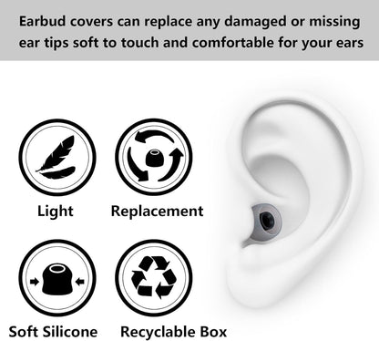 Earbud Replacement Tips Silicone Earbud Tips Earbud Covers Fit for in-Ear Headphones (Inner Hole 3.8mm -5.1mm) Ear Tips Earbud Rubber Tips 9 Pairs S/M/L