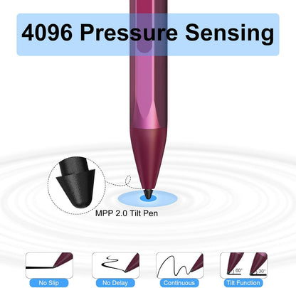 Stylus Pen for ASUS Transformer/ASUS Zenbook/ASUS Vivobook Flip/ASUS Notebook Touchscreen Laptop Tablet Rechargeable MPP 2.0 Tilt Pencil 4096 Pressure Sensitivity Microsoft MPP Protocol, Red