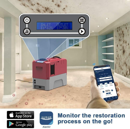 ALORAIR Smart WiFi LGR Commercial Dehumidifier up to 180 PPD (Saturation) with Pump, 5 Years Limited Warranty, Industrial Dehumidifiers APP Control, cETL Listed, for Garage, Flood Restoration