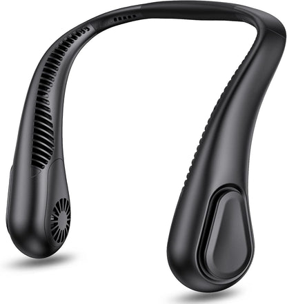 AMACOOL Bladeless Neck Fan Portable Personal Fan 5000mAh Rechargeable Battery Operated Wearable Fan for Women Men Outdoor Sport Travel Patio Garden Work Home Kitchen(Black)