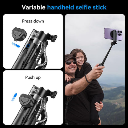 Magnetic Tripod for iPhone with Remote Control,4-in-1 Portable Selfie Stick with Extendable Stand,Phone Travel Tripod for Phone 16 15 14 13 12 Pro Max Mini