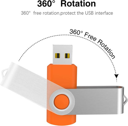 KOOTION 32 GB USB Flash Drive 32 gb Flash Drive 10 Pack Thumb Drive Memory Stick Pen Drive Keychain Design, Orange