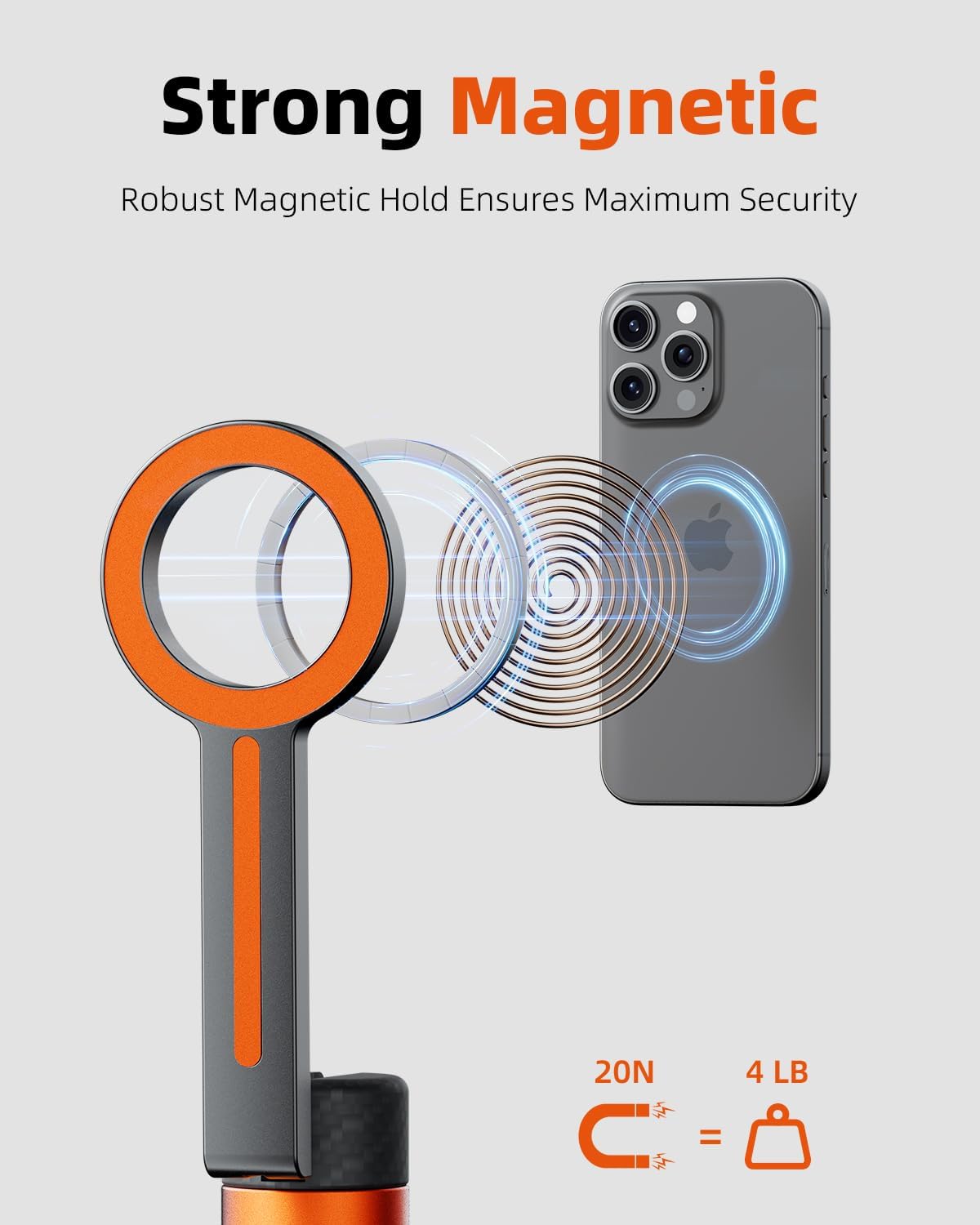 TODI 65" Magnetic Tripod for iPhone with Remote, Selfie Stick for iPhone Magsafe, Cell Phone Tripod Stand for Recording, Travel Tripod Compatible with 16/15/14/13/12 Series