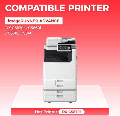 GPR-61 GPR61 Toner Cartridge Set 4-Pack with chip High Yield Replacement for Canon GPR-61 GPR61 3763C003AA for ImageRUNNER Advance DX C5840i C5850i C5860i C5870i Printer Ink Black Cyan Magenta Yellow