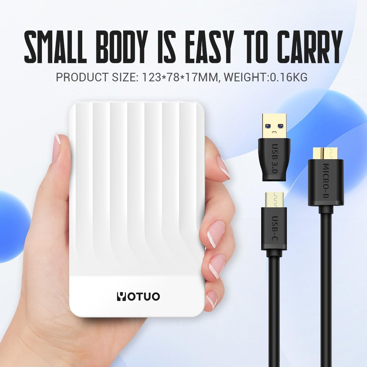 Portable External Hard Drive Storage Expansion Mobile HDD USB 3.0 for PC, Mac, Desktop, Laptop, PS4, PS5, Xbox One X/S, Xbox 360, Xbox Series X/S, Office & Game (White, 320GB)