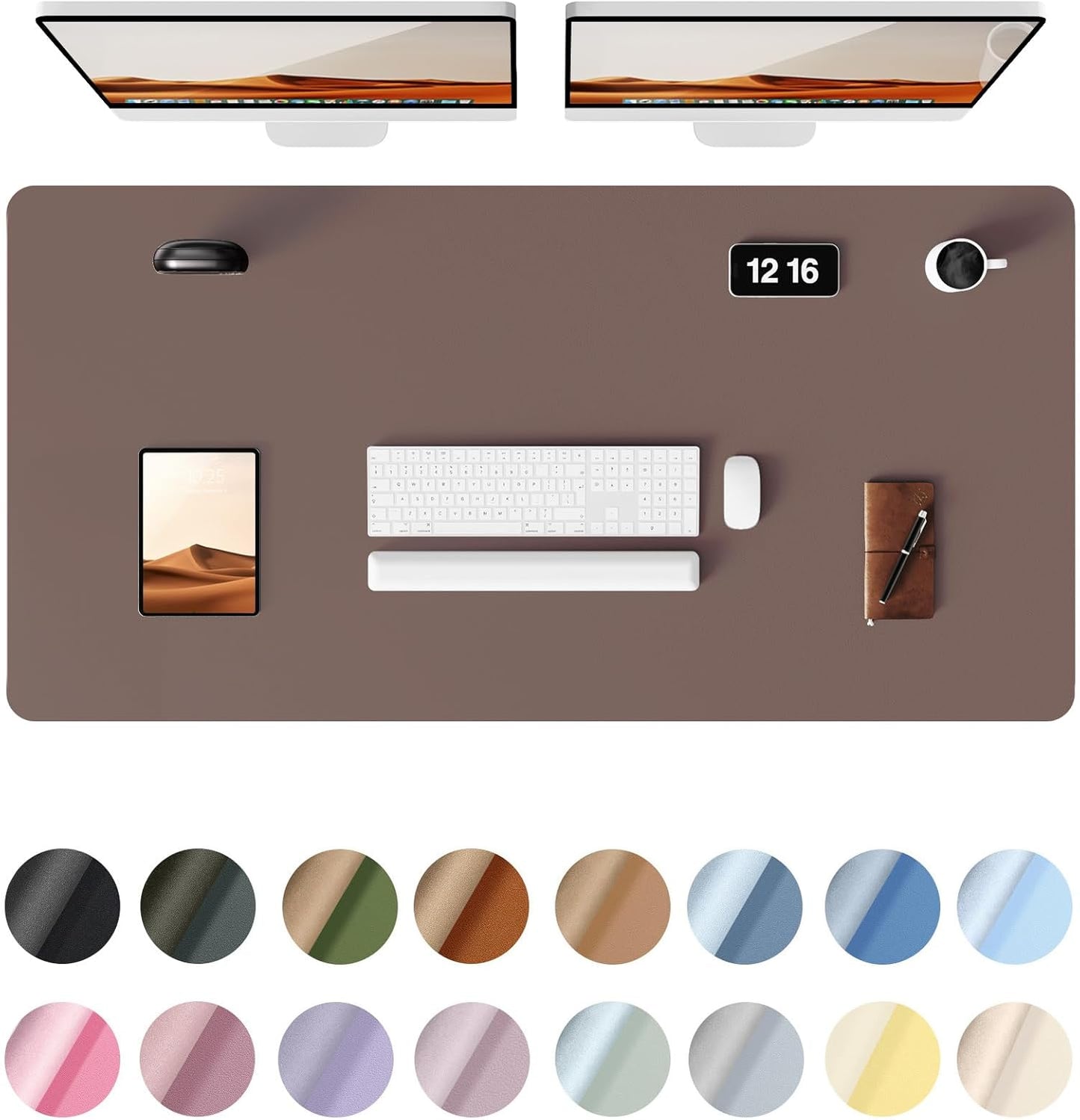 YSAGi Leather Desk Protector, Office Mat, Large Mouse Mat, Non-Slip PU Leather Blotter, Laptop Desk, Waterproof Writing Pad for Office and Home (Chocolate, 47.2" x 23.6")