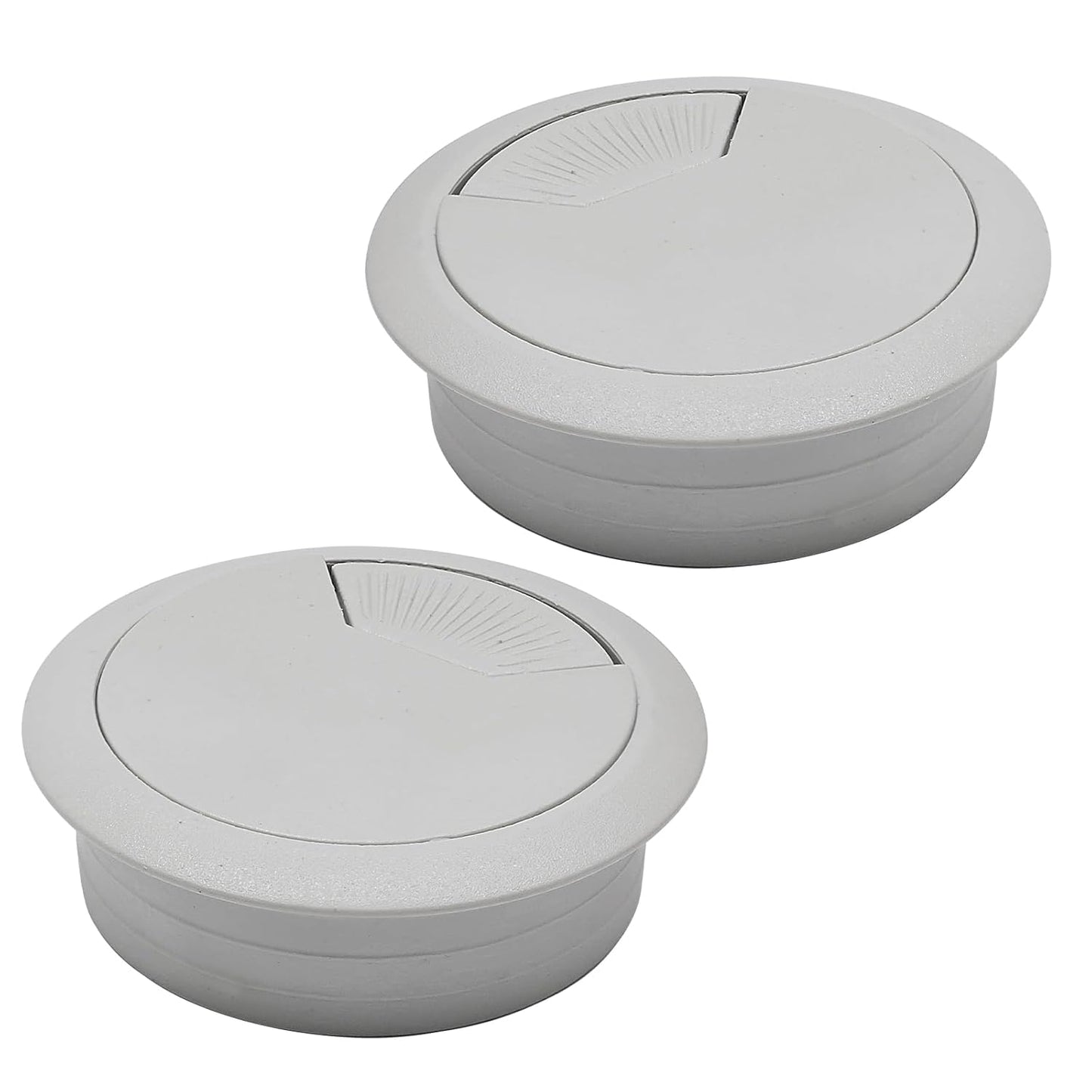 Desk Grommet 2" (50 mm), Desk Cord Hole Cover, Cable Grommet ABS Plastic, Desk Hole Grommet for Office and Home Table Cable, Detachable Adjustable Cable Cord Organizer (Light Grey 2 Pcs)