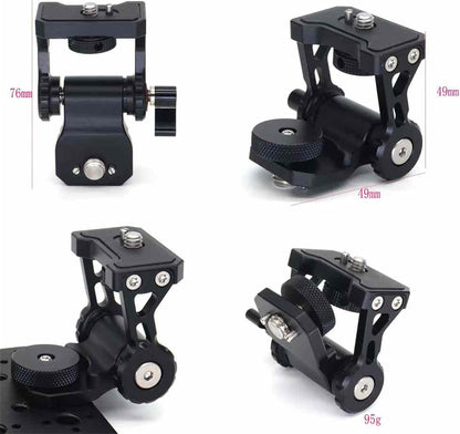Monitor Mount Holder Bracket, 360 Tilt Swivel Rotation for Atomos SmallHD Camera Video Monitor, Teradek Wireless Transmission Motor Microphone, 3/8" 1/4" Black