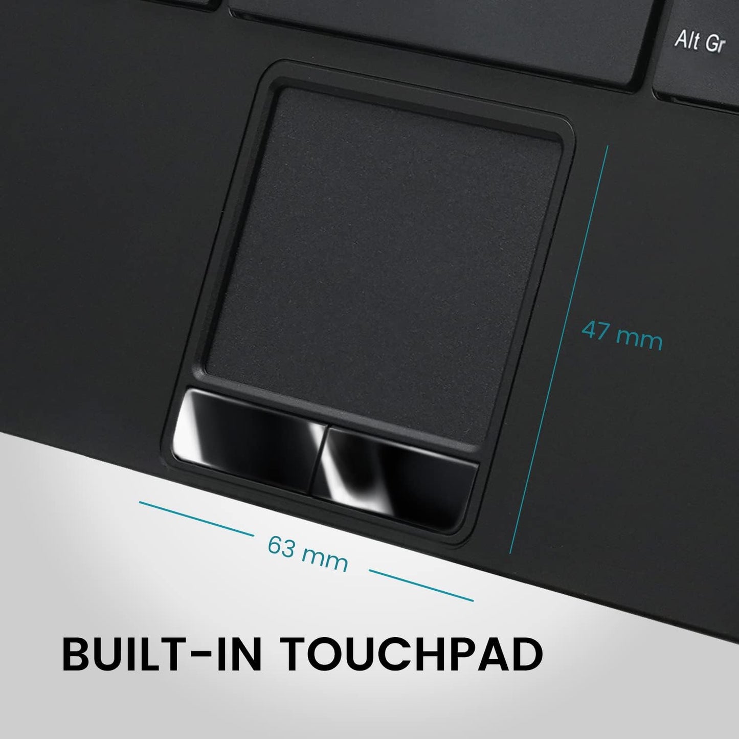 Perixx PERIBOARD-525 US, Wired Mini USB Keyboard with Touchpad - X Type Scissor Keys - 11.18x7.17x1.1 Inches - Build-in 2 USB Hubs - US English