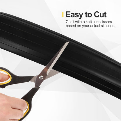 Floor Cable Cover 10Ft 2Pcs Heavy Duty PVC Cable Protector Electric Cord Hider Management Strip Extension Cord Covers Raceway for Wires Inner Channel 1.36" W x 0.43" H - Black