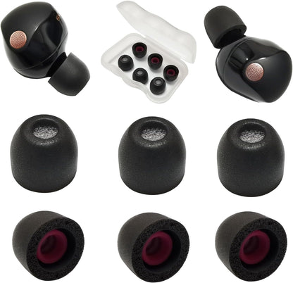 Memory Foam Tips for Sony WF-1000XM5 Earbuds Tips for WF-1000XM5 WF-1000XM4 Earbuds Case, Extra Small Earbuds Tips Black